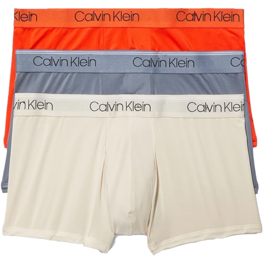 Calvin Klein Men's 3-Pack Micro Stretch Underwear Size 2XL Gray/Mudstone/Orange